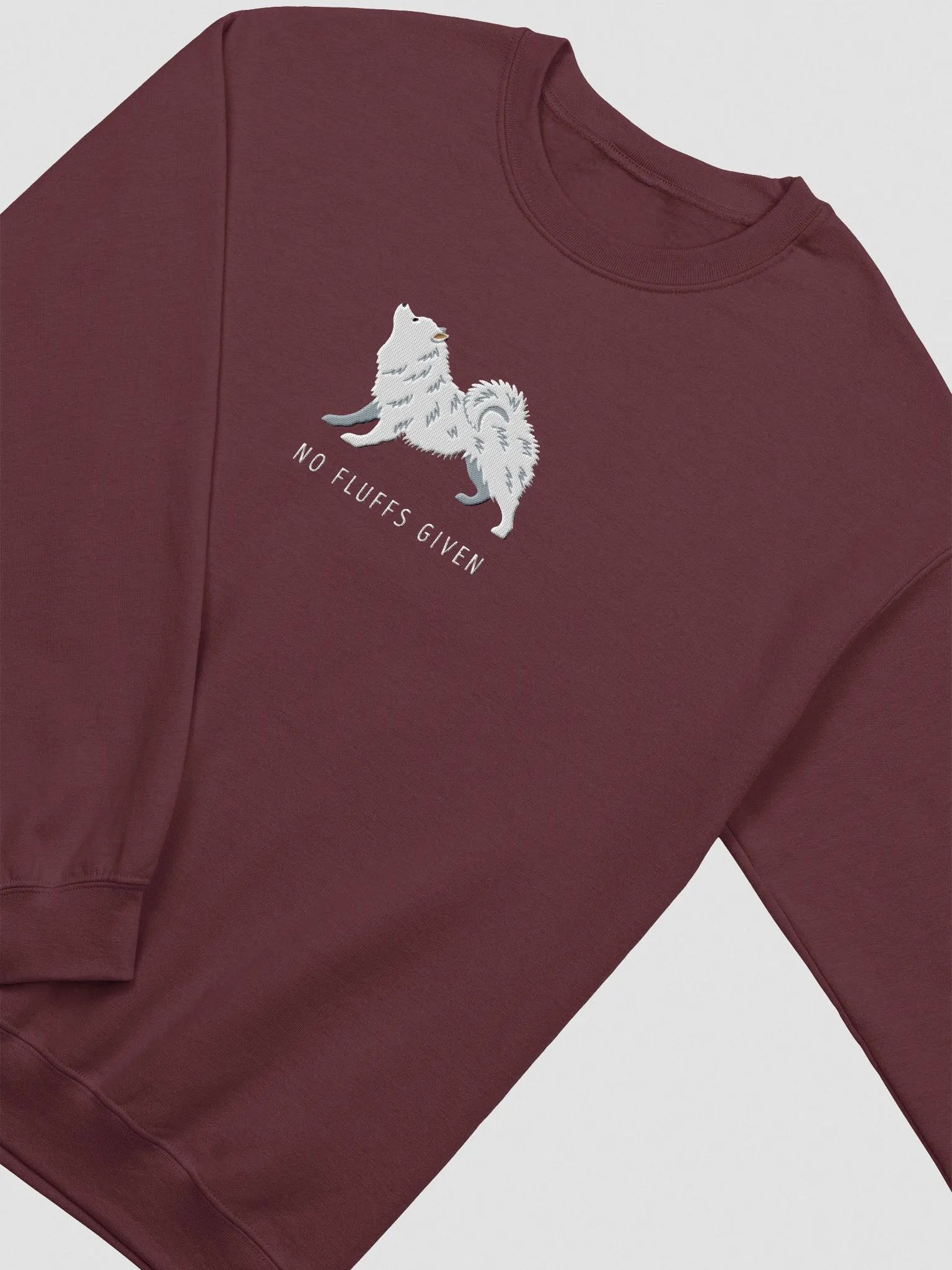 No Fluffs Given Sweatshirt (Embroidered) of a Samoyed product image (5)