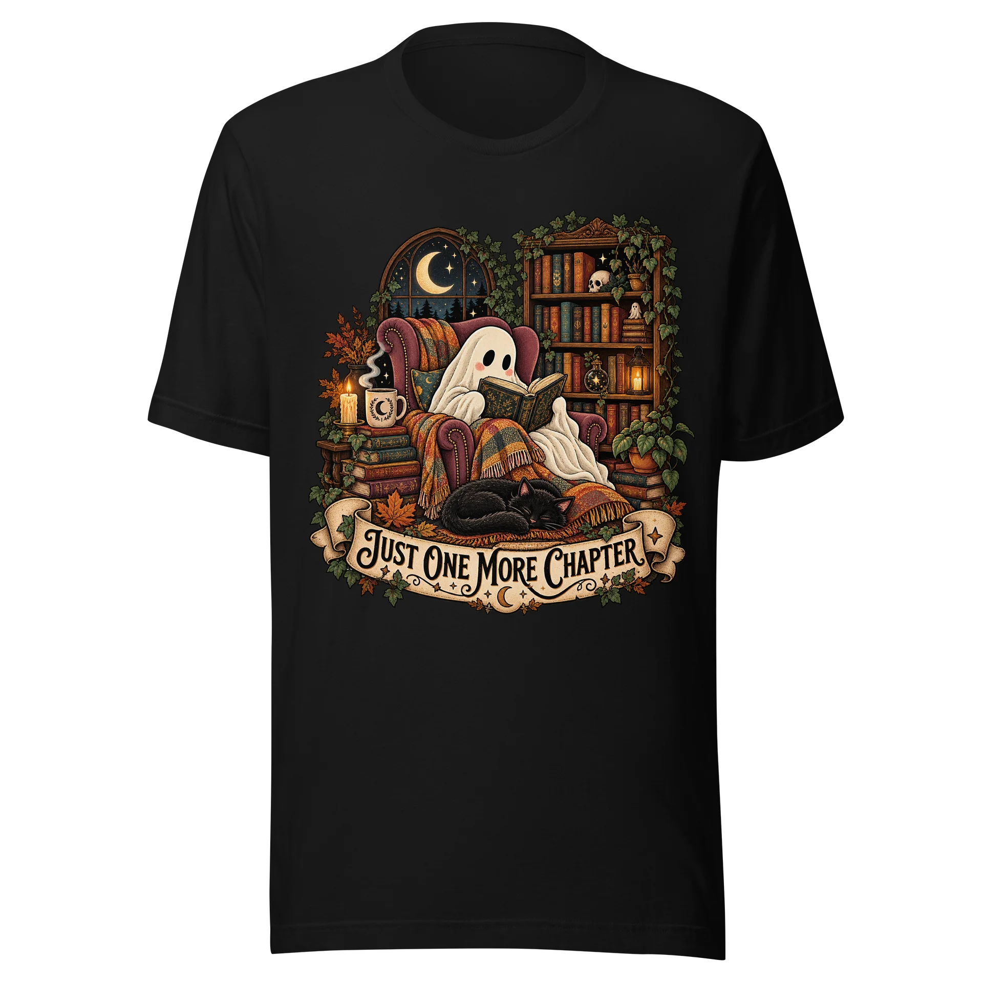 Just One More Chapter Ghost Reading Tee product image (1)