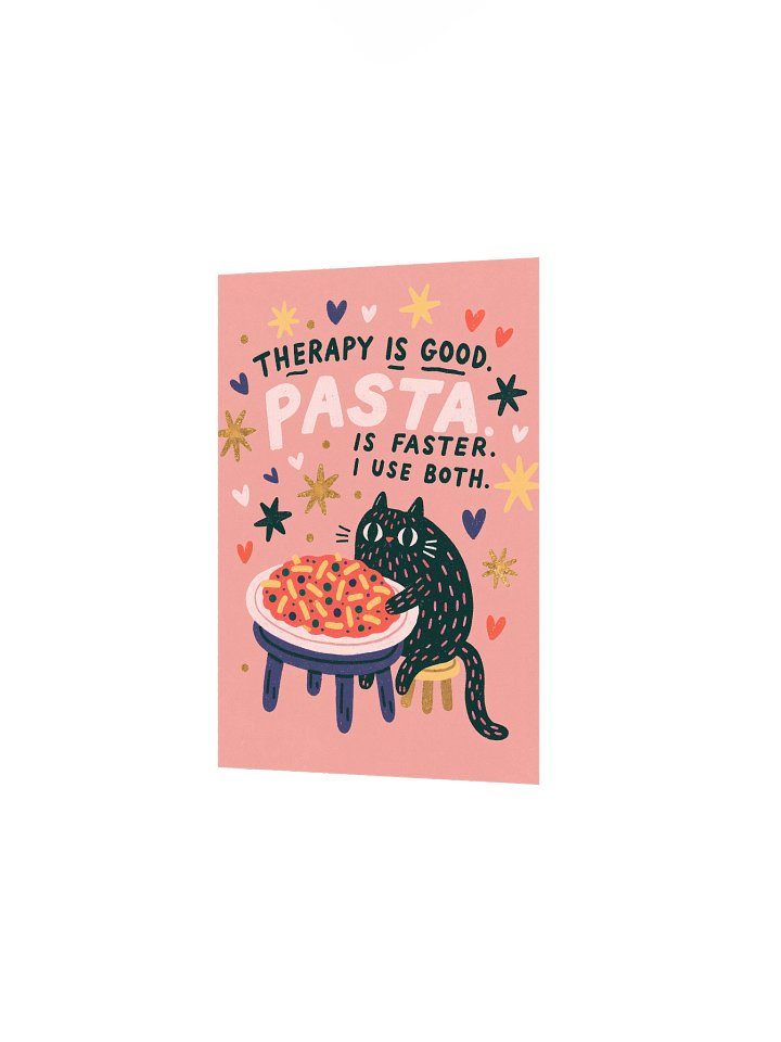 Therapy Is Good, Pasta Is Faster Cat Poster product image (12)