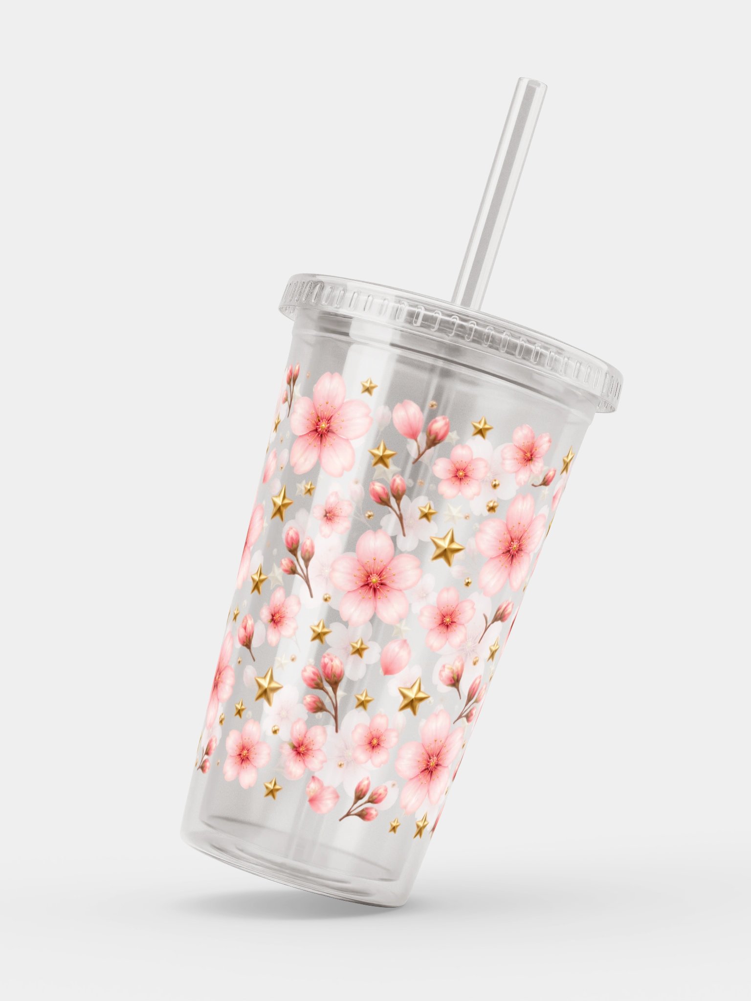 Cherry Blossom Clear Dual Wall Tumbler 16 Oz (473 ml) product image (2)
