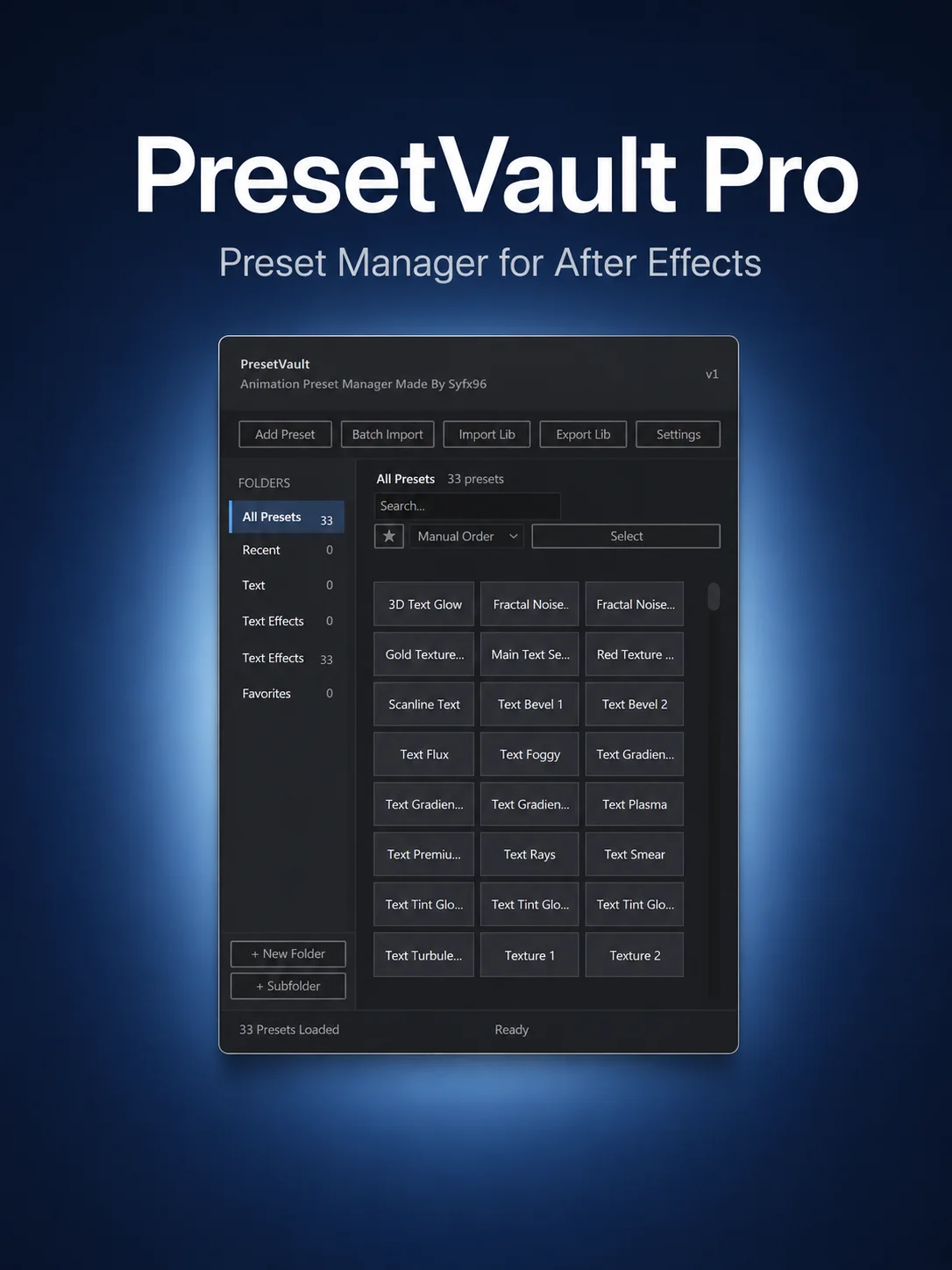 Preset Vault Pro - After Effects Script By Syfx96 product image (1)
