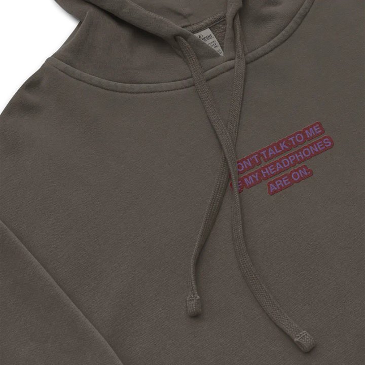 HEADPHONES ON (grape design) embroidered pigment hoodie product image (1)