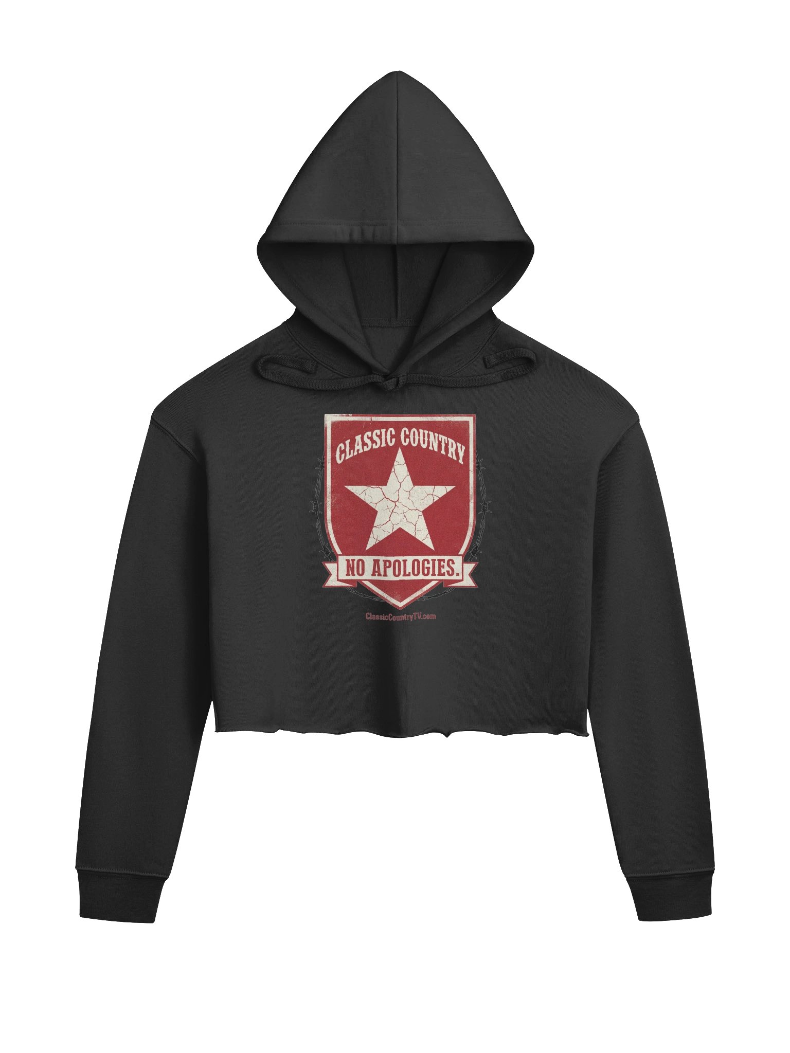 Classic Country. No Apologies. — Outlaw Shield Women's Crop Hoodie product image (1)