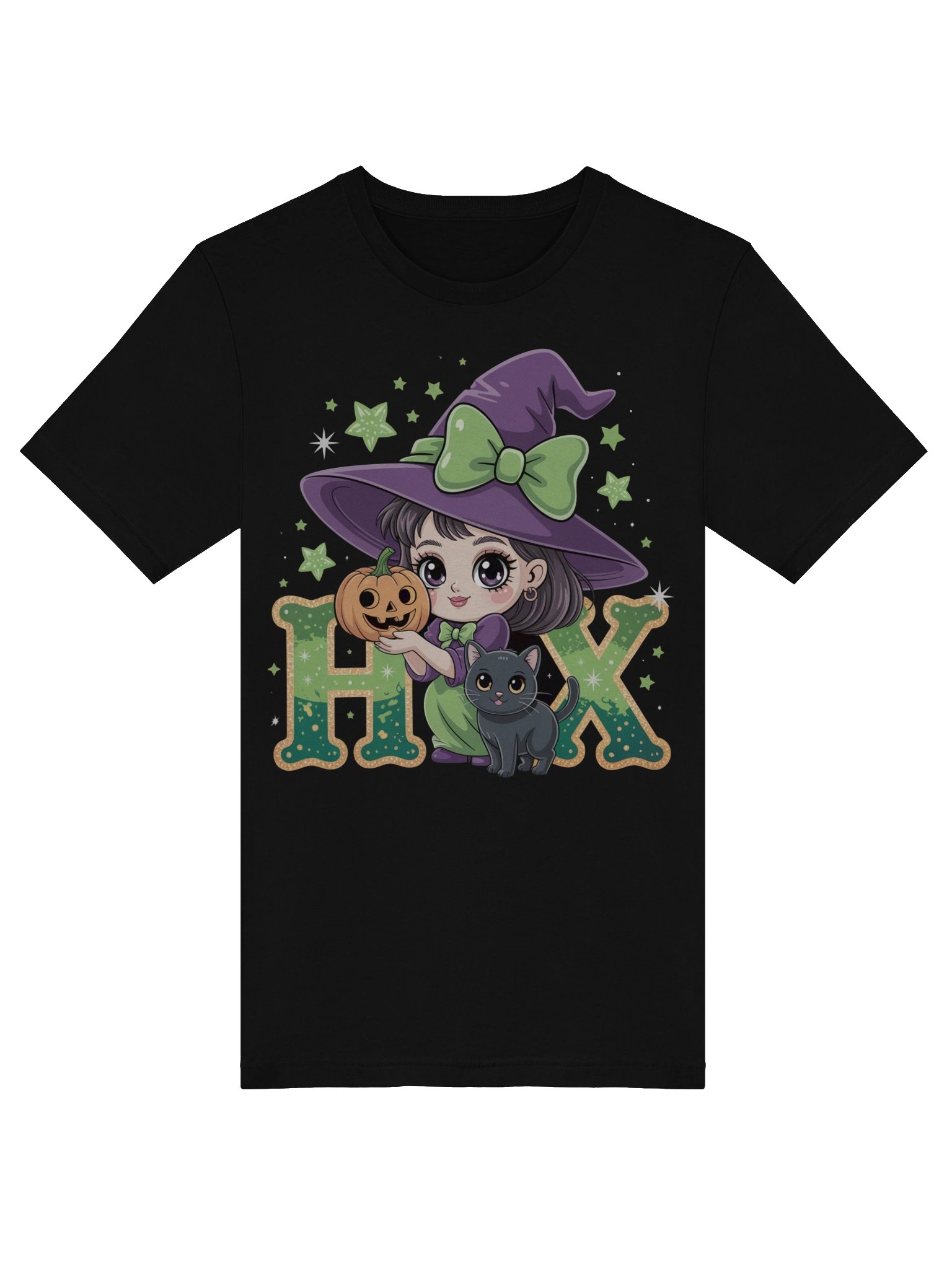 Cute Witch and Kitty Tee product image (5)