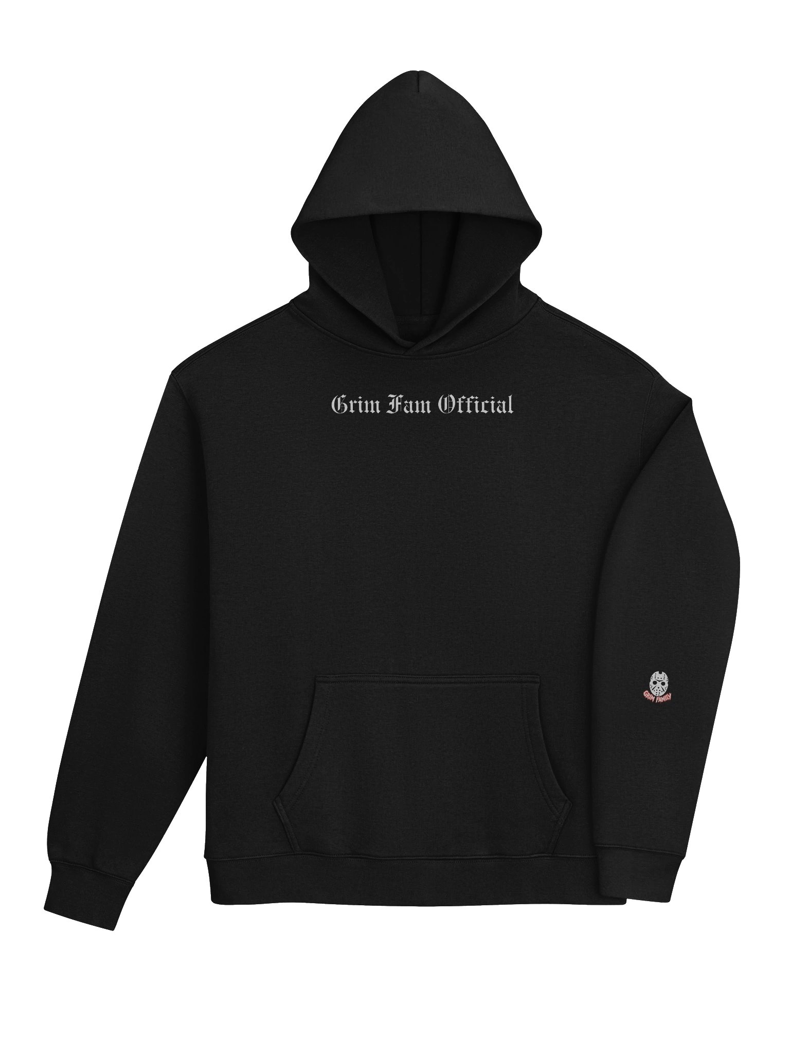 GRIM FAMILY OFFICIAL – PREMIUM UNISEX OVERSIZED HOODIE #1 White writing product image (28)