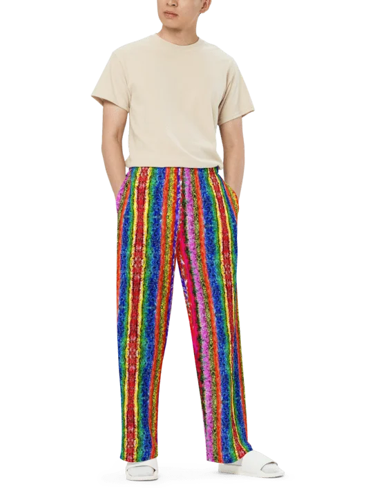 Boho colorful Stripes - Unisex Wide-Leg Pants product image (5)