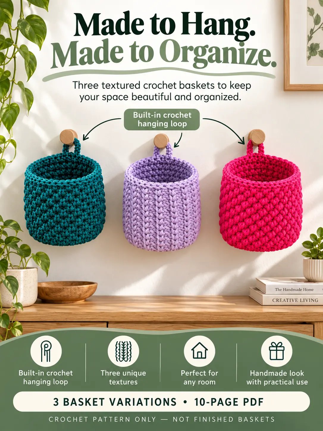 Cozy Crochet Baskets – 3 Patterns PDF product image (1)