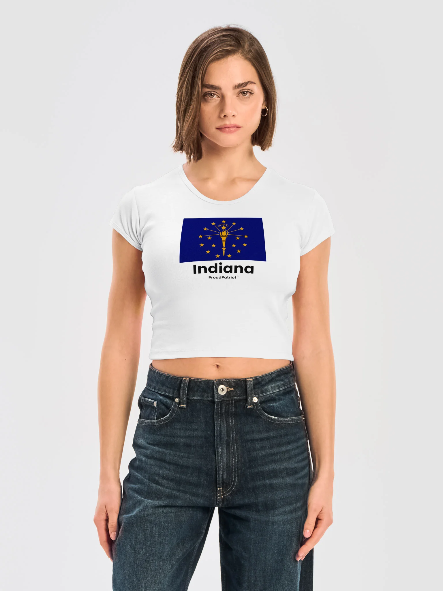 Indiana Women's Ribbed Baby Tee Crop Top product image (1)
