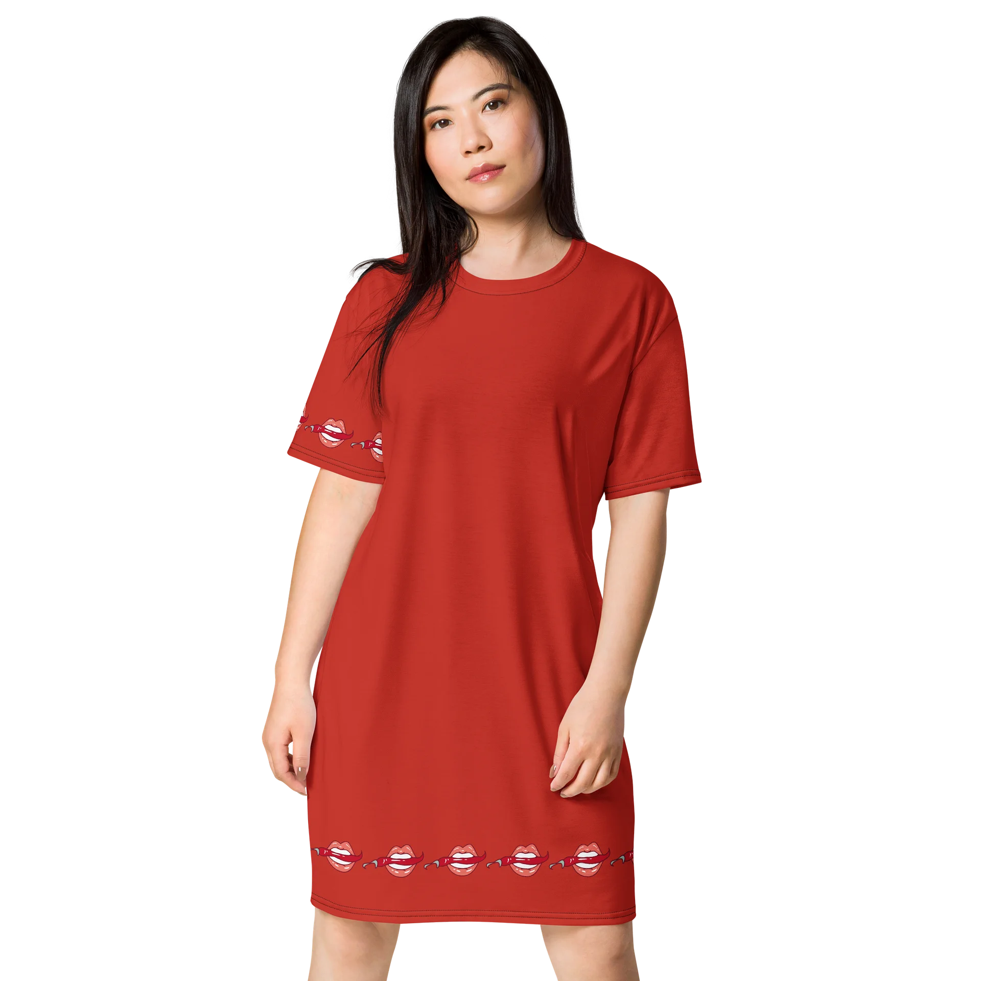 popart Red chiliLips Graphic T-Shirt Dress product image (1)