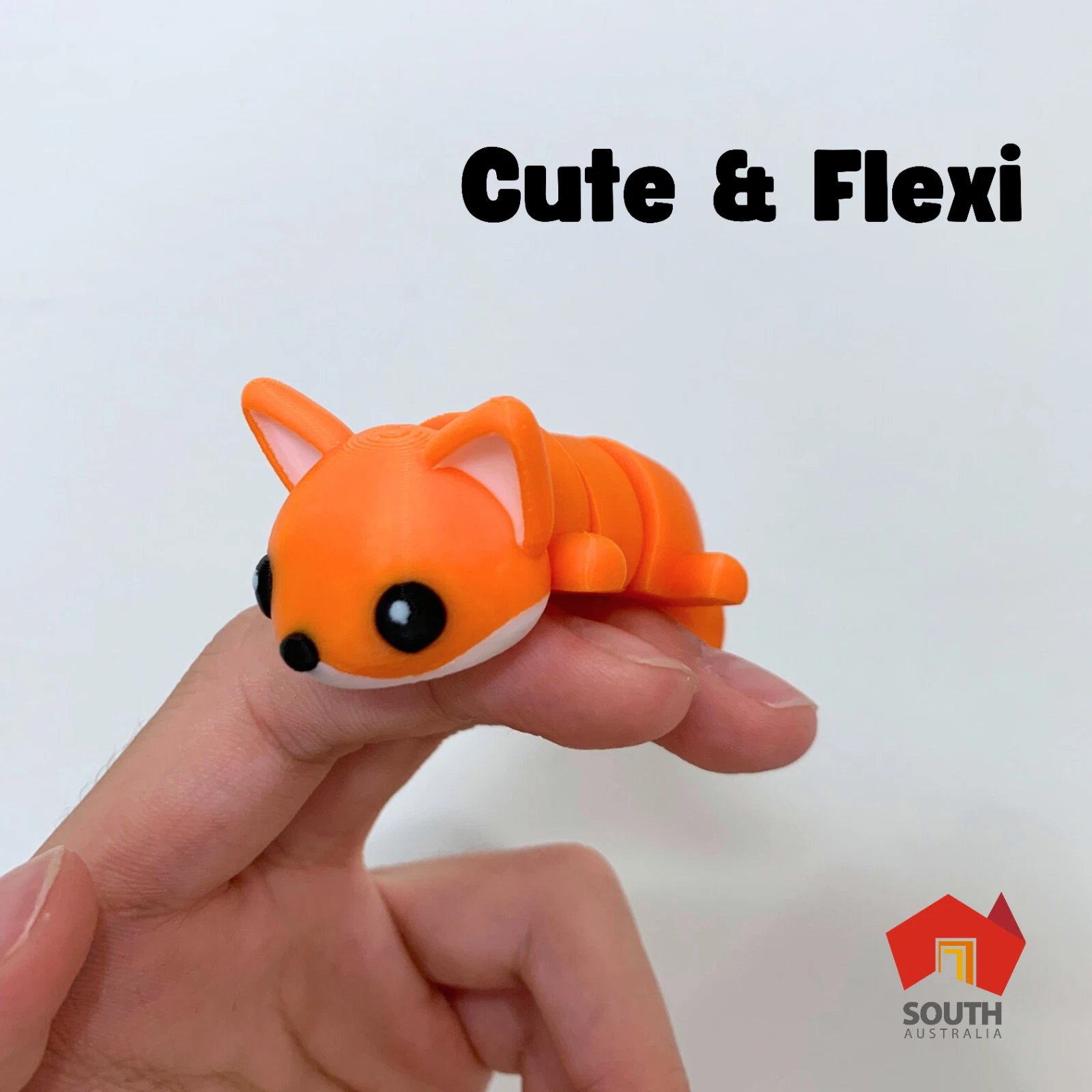 Cute Flexi Fox Keyring - 3D Printed, Cute, Fox lovers, Mini Gifts, Party fillers product image (4)