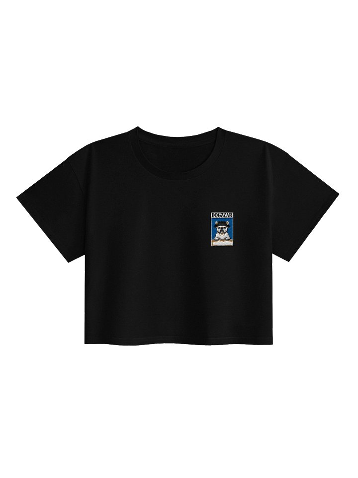 "Dogzzar" Graphic Crop Top – Streetwear French Bulldog Embroidered Cropped Tee product image (1)