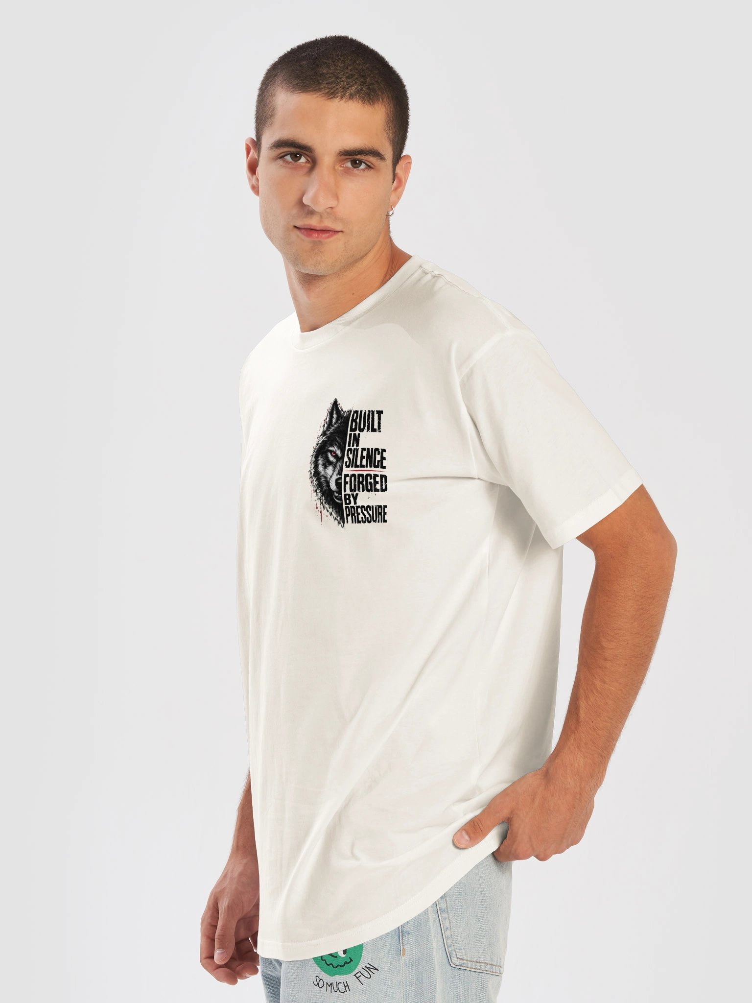 Built in Silence Wolf T-Shirt | Dark Streetwear Graphic Tee product image (43)
