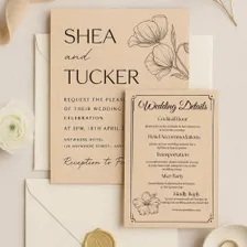 Personalized Engraved Wooden Wedding Invitations: Rustic Poplar Invite product image (1)