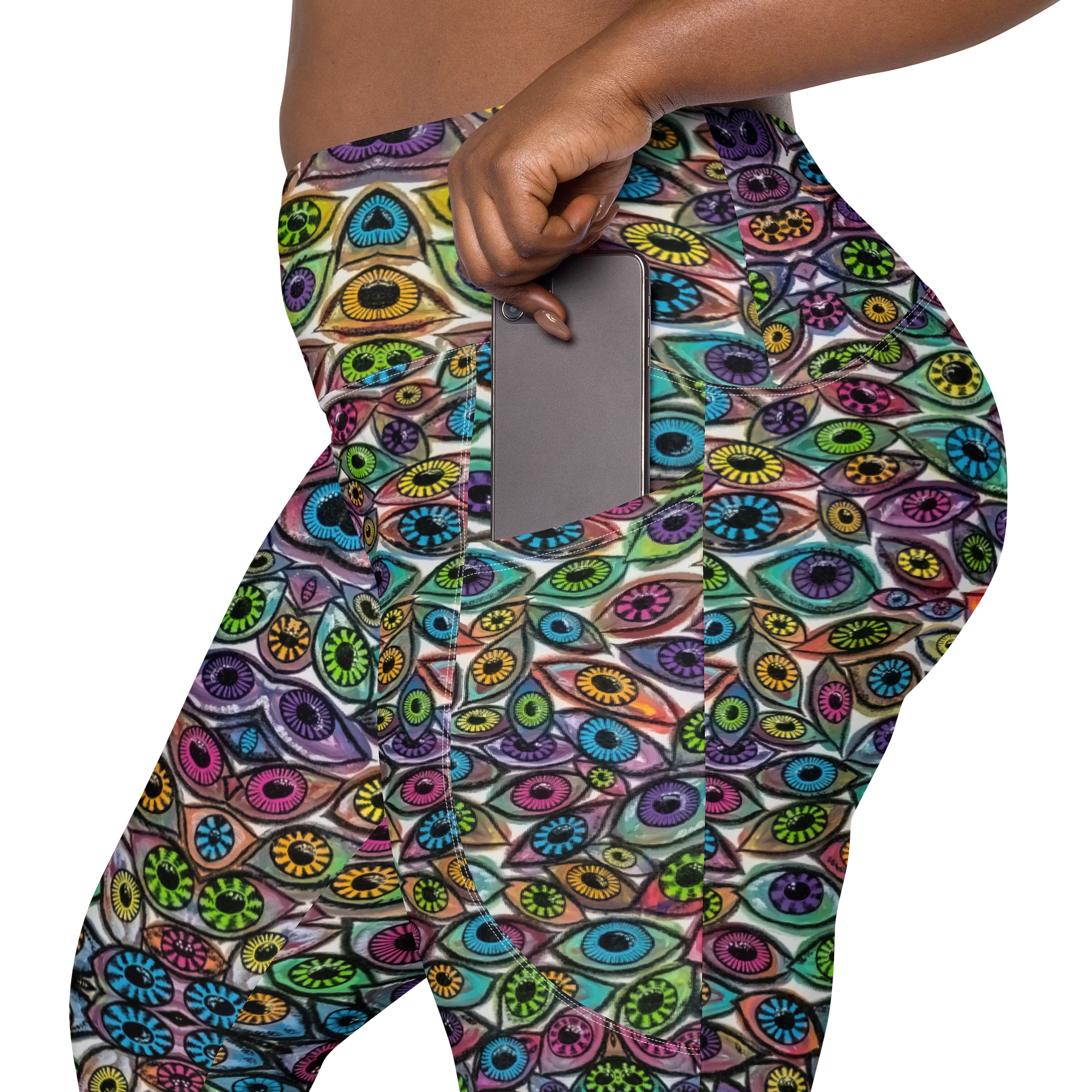 Psychedelic Eyes High Waisted Pocket Leggings | Eye See You Too product image (8)