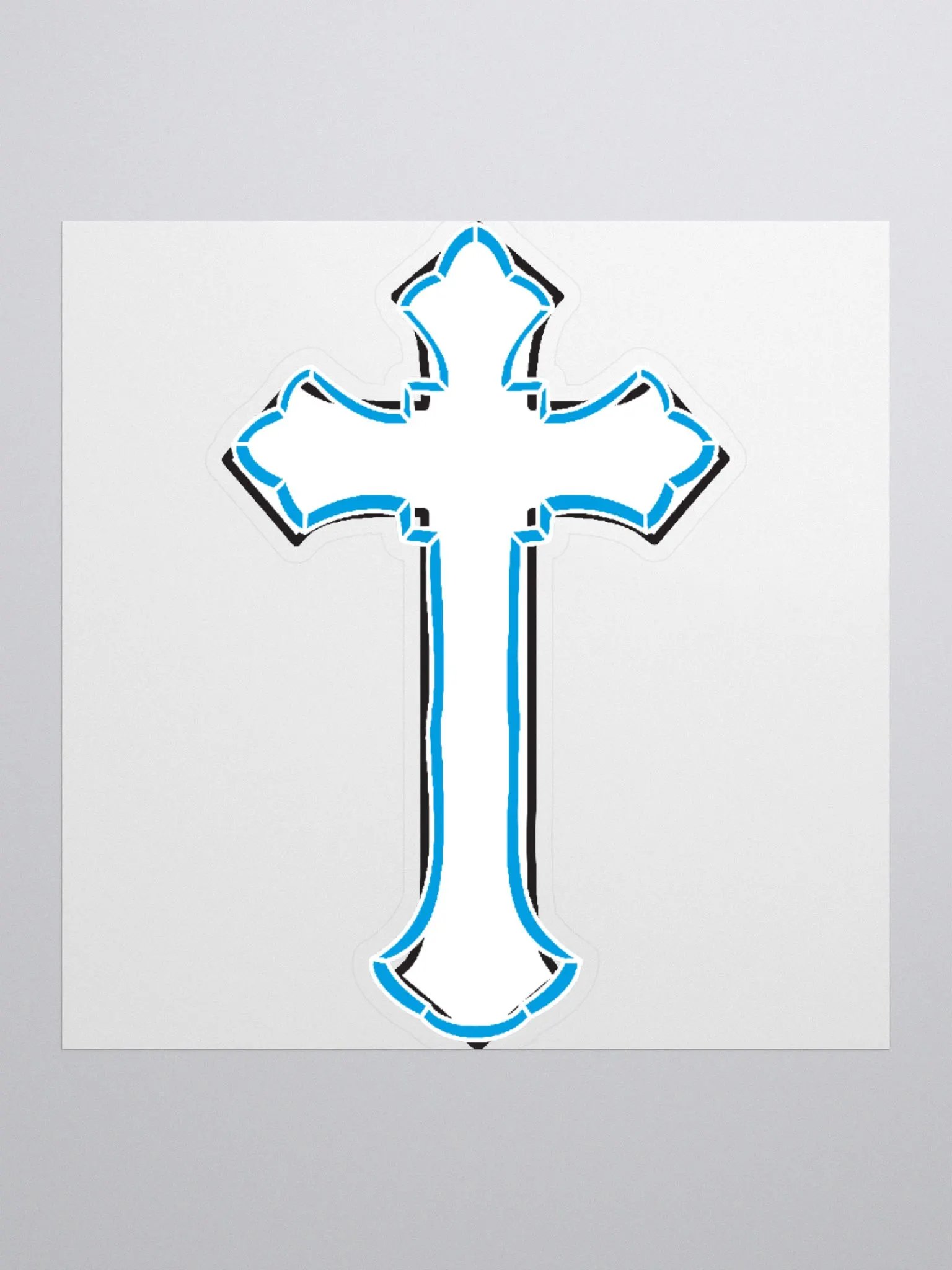 Blue & White Cross Sticker product image (2)