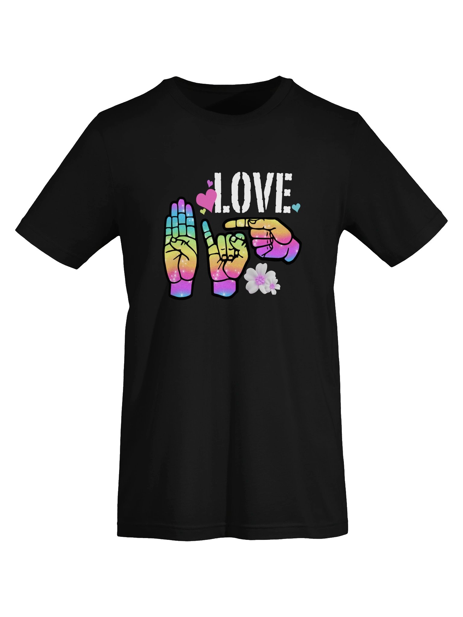Rainbow Sparkle 'Love Big' ASL Tee product image (5)