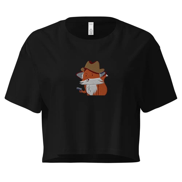 Women's Embroidered Fox Cowboy Crop Top product image (1)