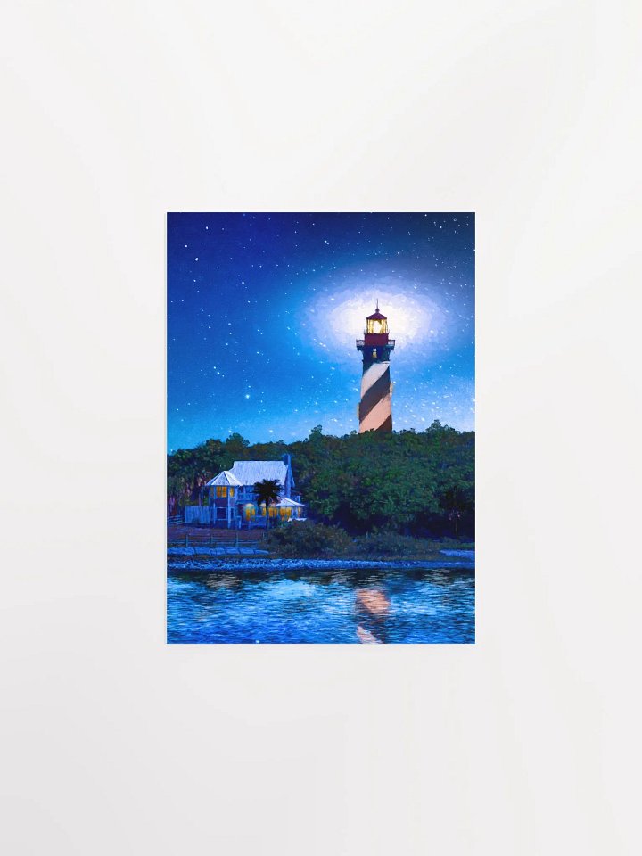 St. Augustine Lighthouse – Florida Starry Night Studio Art Print product image (1)