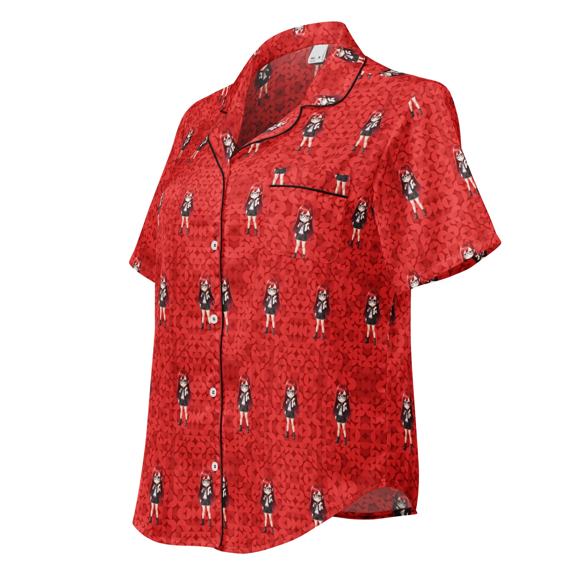 (Red CHIBI) K Women's Short Sleeve Pajama Top product image (1)