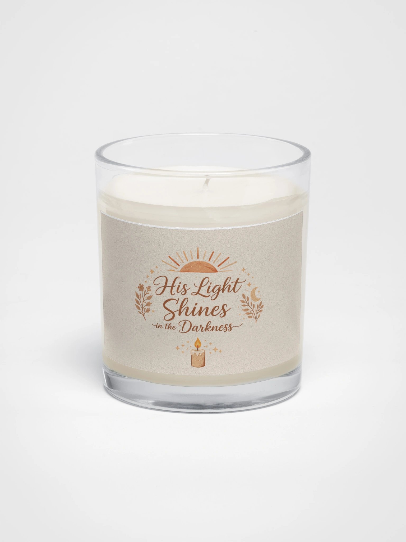 His Light Shines in the Darkness Boho-Style Candle product image (1)