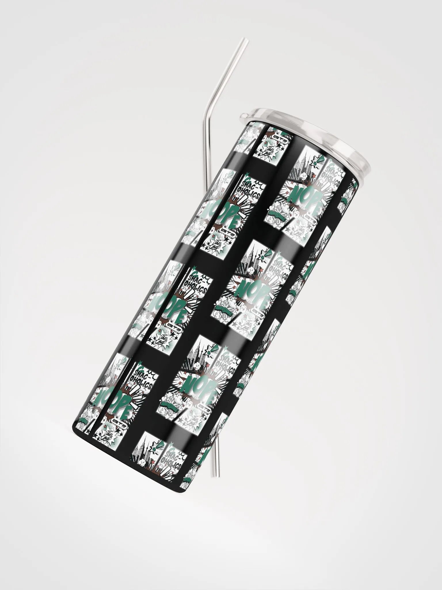 Shac-oholics Comic Blast Tumbler - Dark Green 