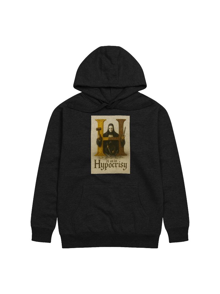 H as in hypocrisy cotton unisex premium hoodie by dark alphabet product image (1)