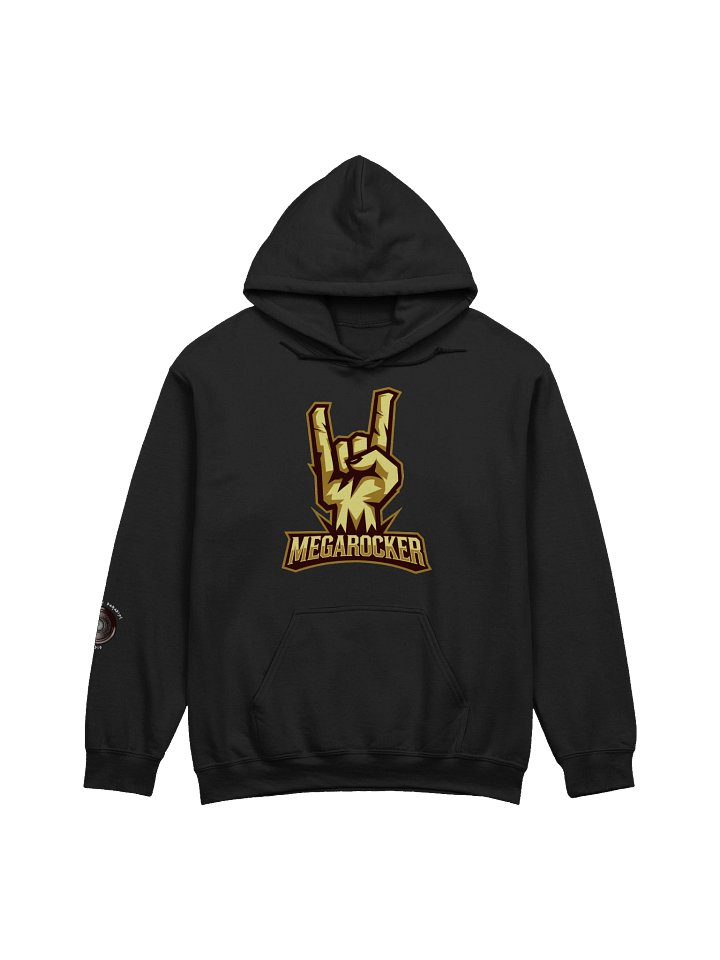 MegaRocker Horns Up Gold Logo Pullover Hoodie product image (1)