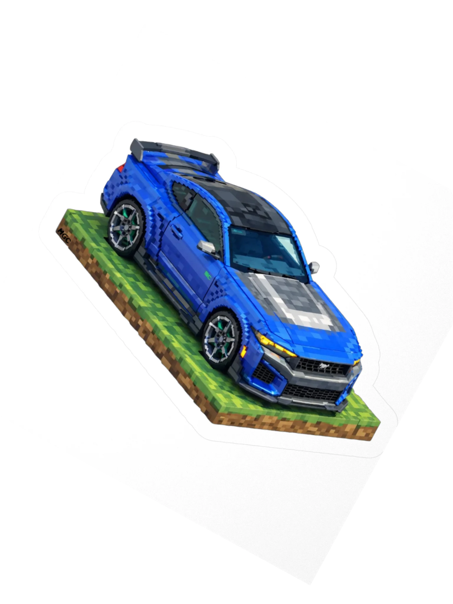 Blue Ford Mustang Dark Horse Sticker (Pixel, Retro, Minecraft) product image (6)