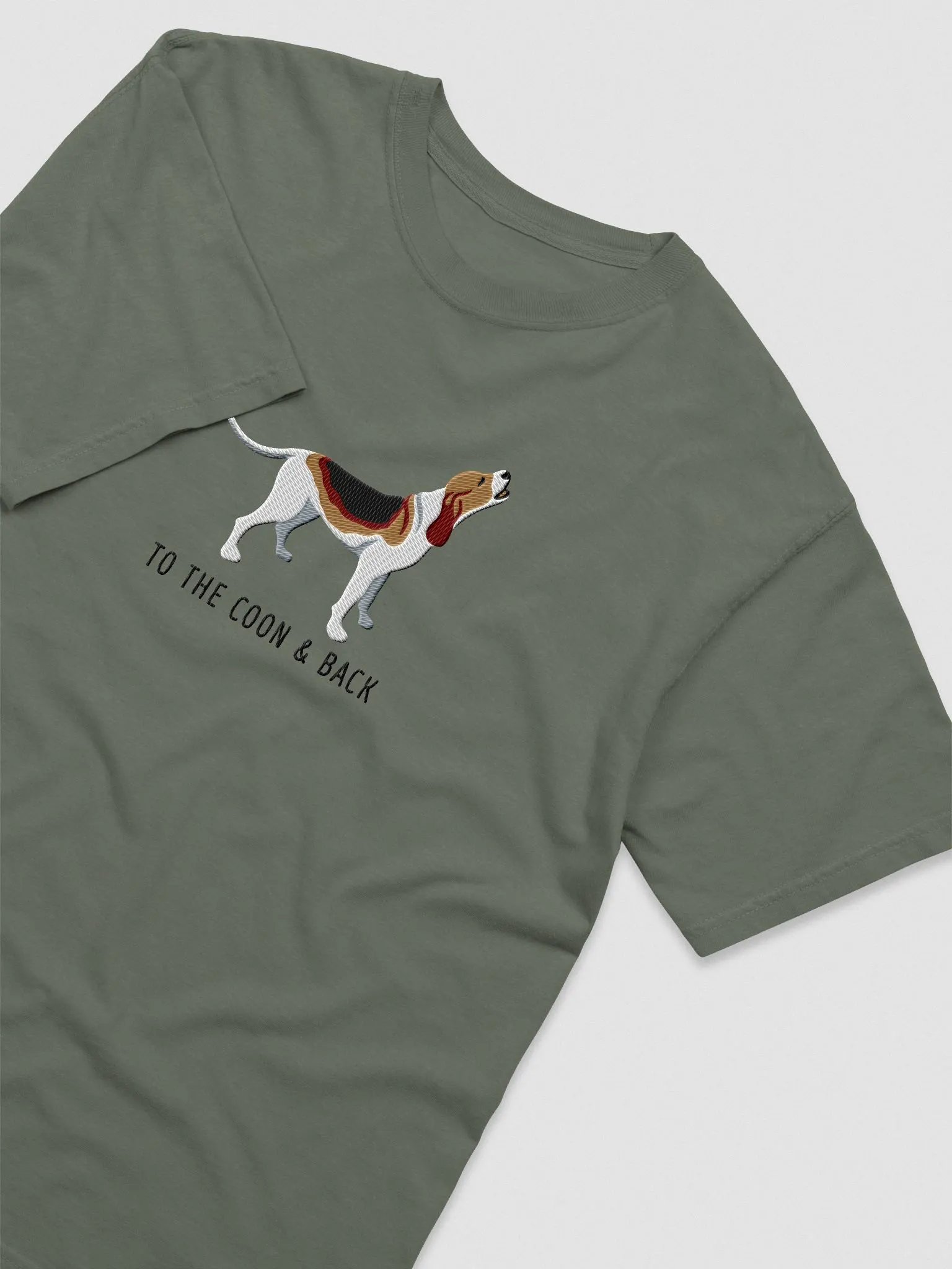 To the Coon and Back T-Shirt(Embroidered) of a Treeing Walker Coonhound product image (5)