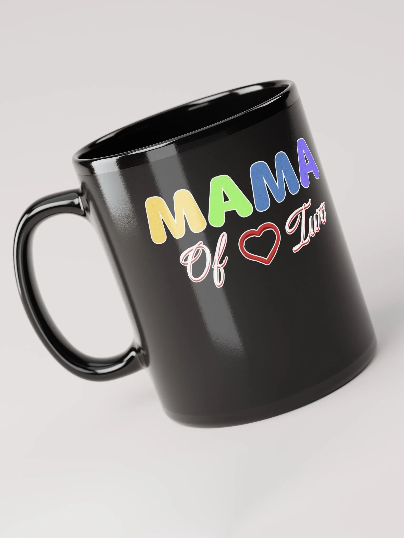 Mama of Two - Loving Family Design Black Mug product image (11)