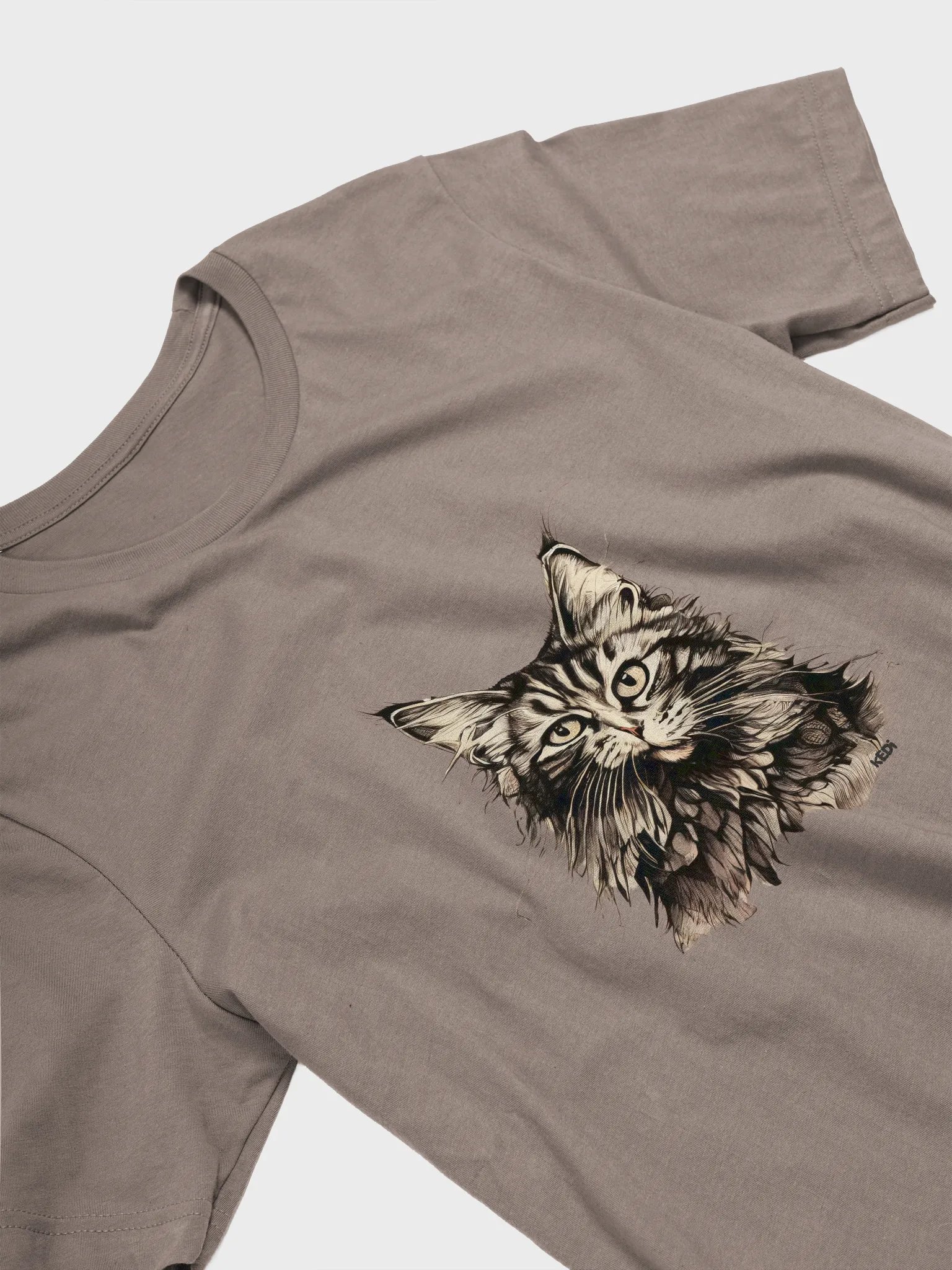 Whiskered Charm Cat Art T-Shirt product image (4)