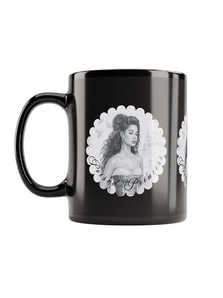 Poised Princess Fairytale Triptych Black Glossy Mug product image (2)