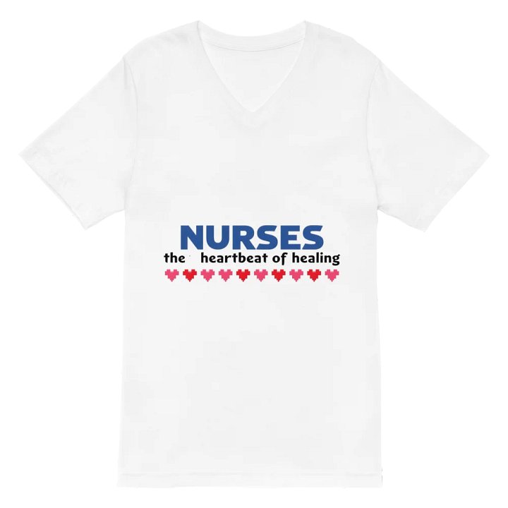Heartbeat of Healing Nurses V-Neck Tee product image (2)
