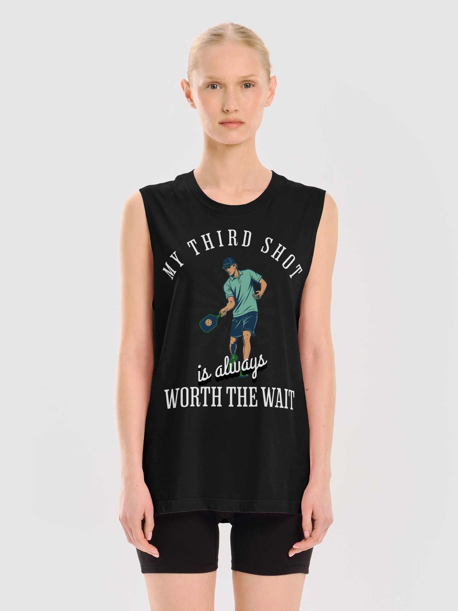 My Third Shot Is Worth the Wait Pickleball Tank Top – Funny Pickleball Tank Top product image (3)