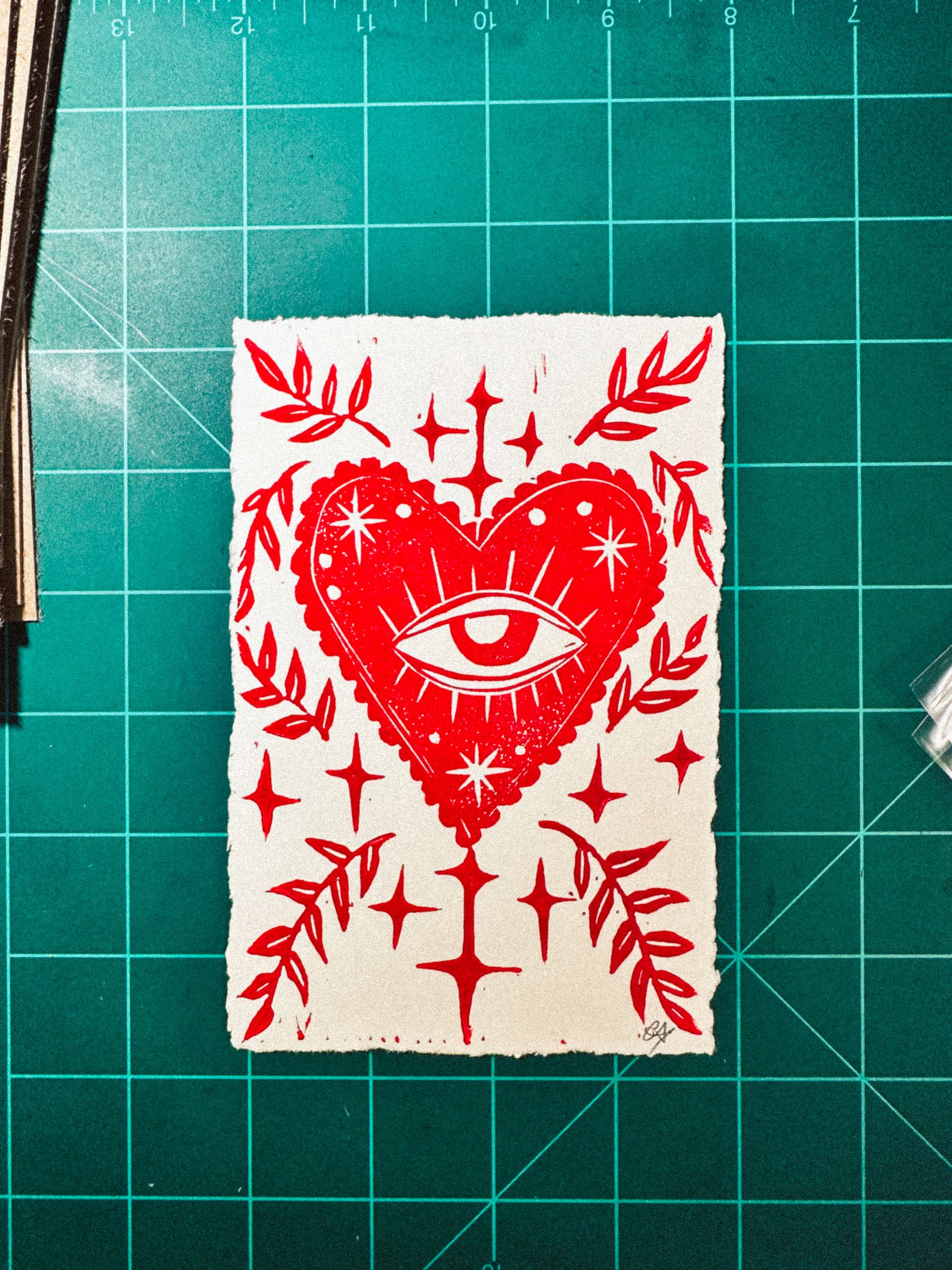 Eye Love You Linocut Print product image (3)