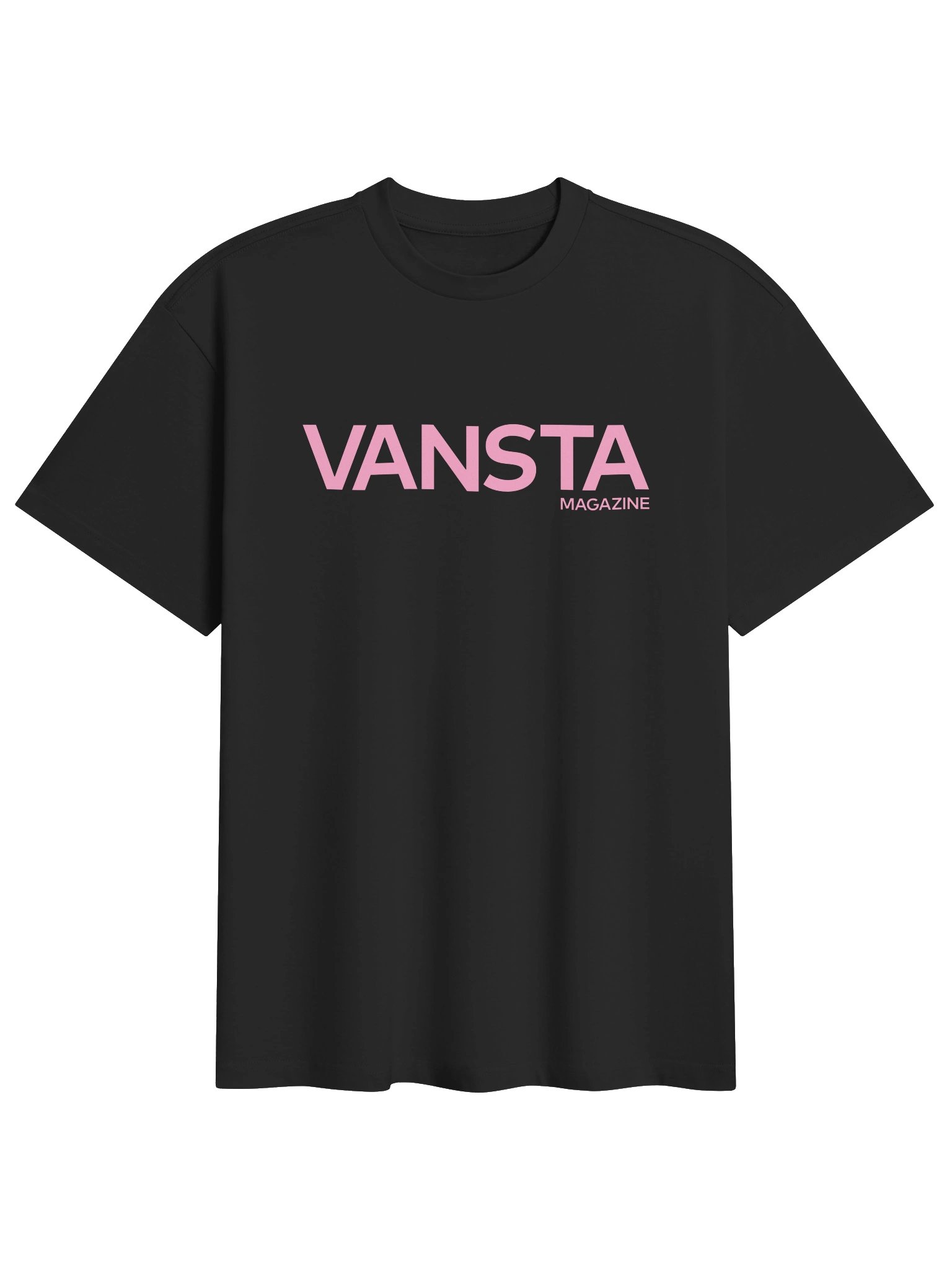 VANSTA Heavyweight Box Tee · Black w/ Pink Logo product image (1)