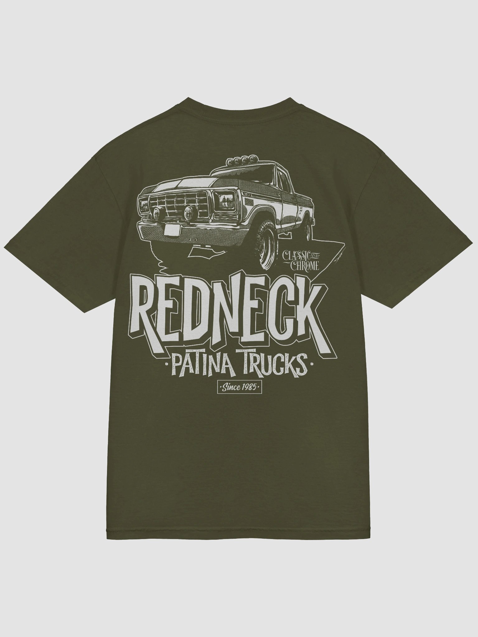 Olive Classic N Chrome Shirt x Redneck back print product image (4)