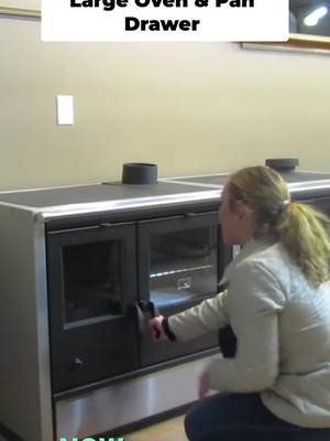 This North cook stove's oven is HUGE! Fits a turkey pan and a cookie sheet. Plus, a handy drawer for pans or even drying kindling. #kitchenhacks #appliances #home #gadgets #musthave