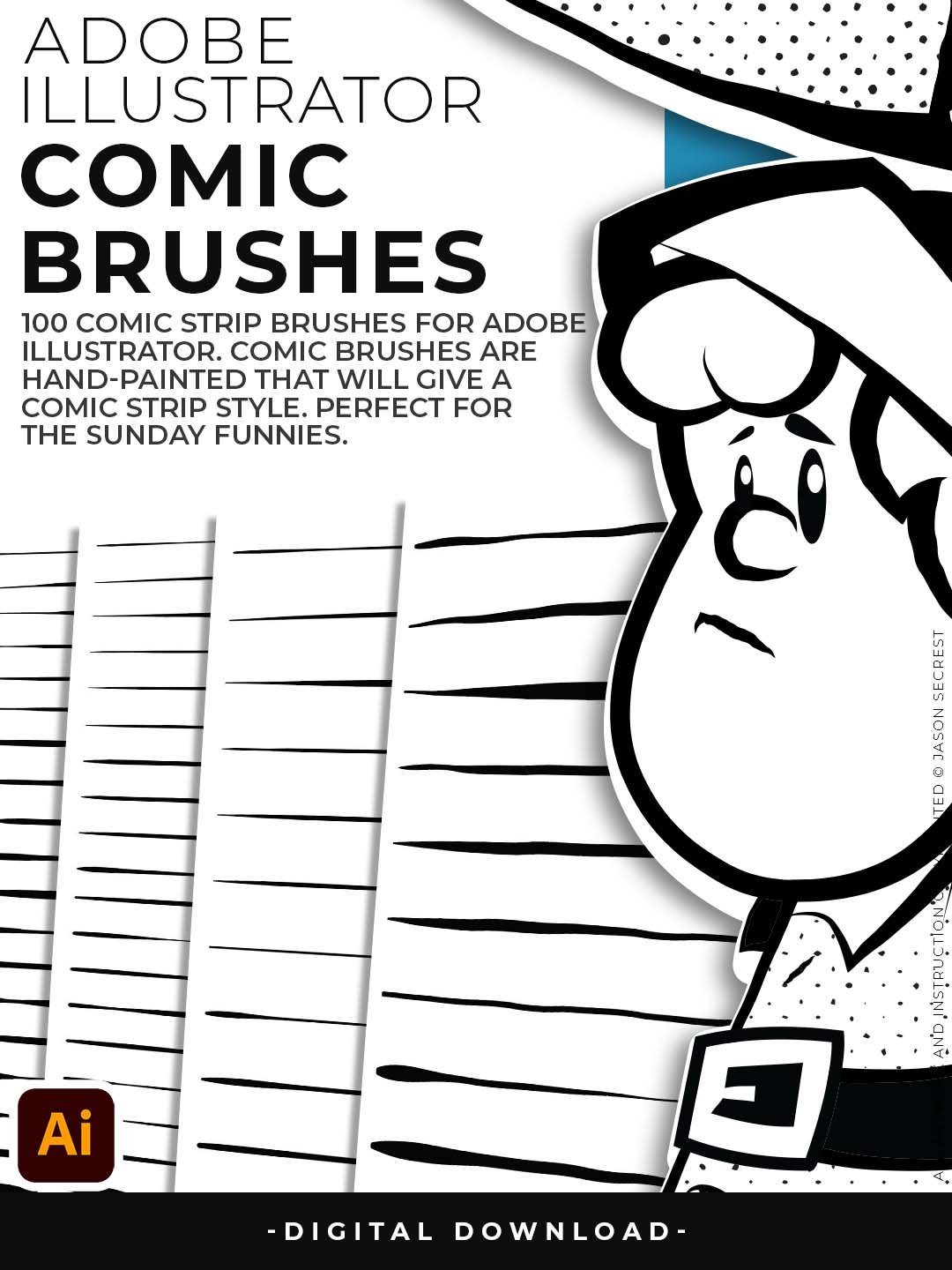 Comic Strip Brush Library for Adobe Illustrator product image (4)