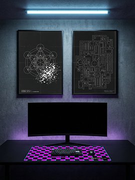 // HARDWARE_SYNC // DUAL_BLUEPRINT_KIT - Simulation Theory Poster Set