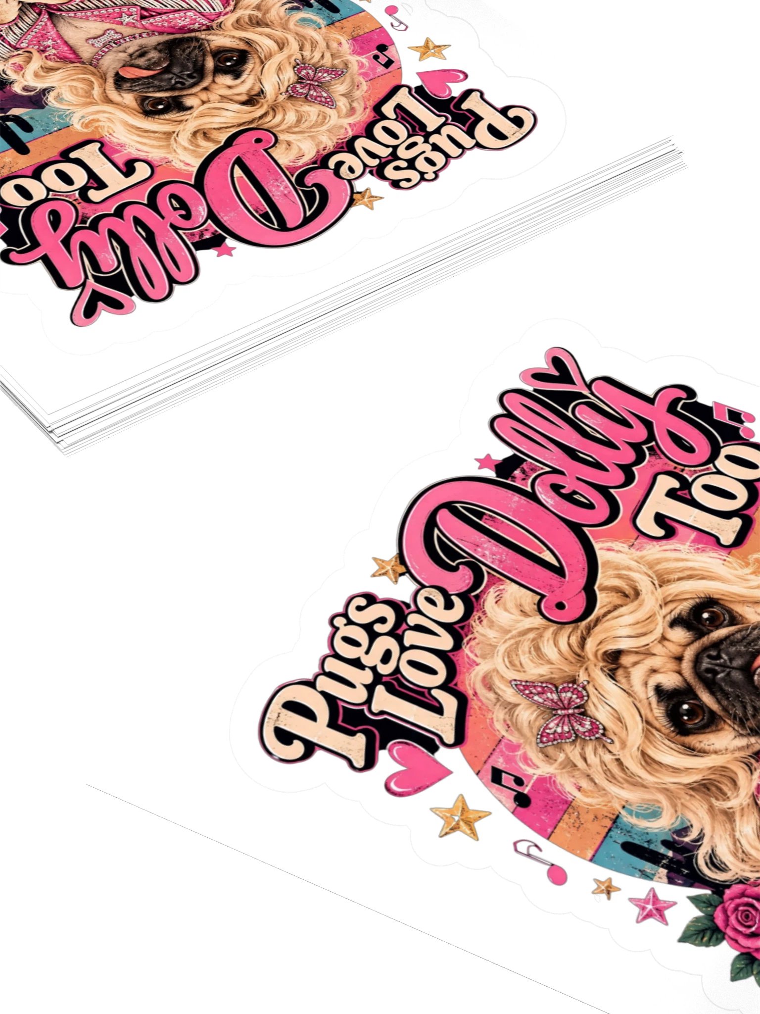 Pugs Love Dolly Too Kiss-Cut Sticker product image (4)