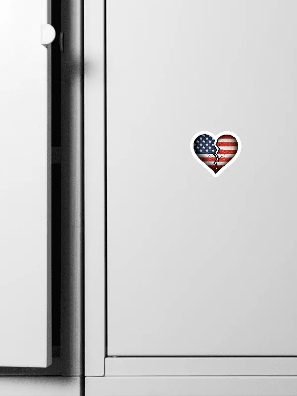 Our Broken USA Broken Heart Vinyl Decal – Die Cut | Political Statement Sticker for Car, Laptop & Window product image (2)
