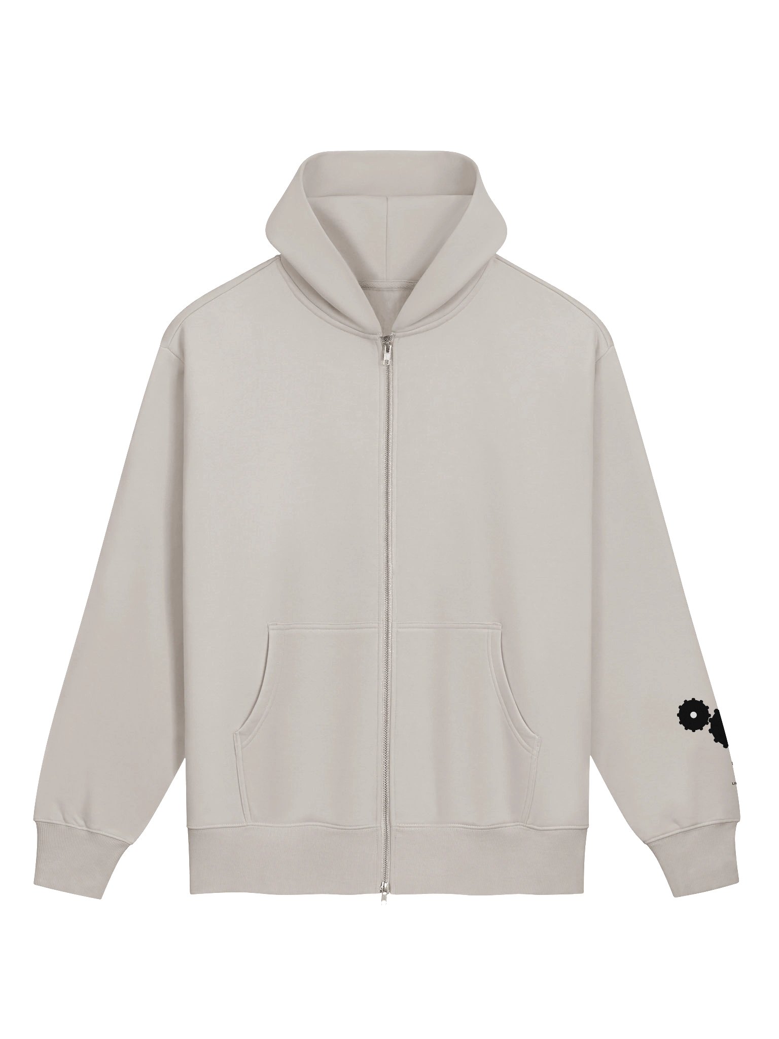 Limit Break Gear Cogs Oversized Zip Up Hoodie - Black Logo product image (2)