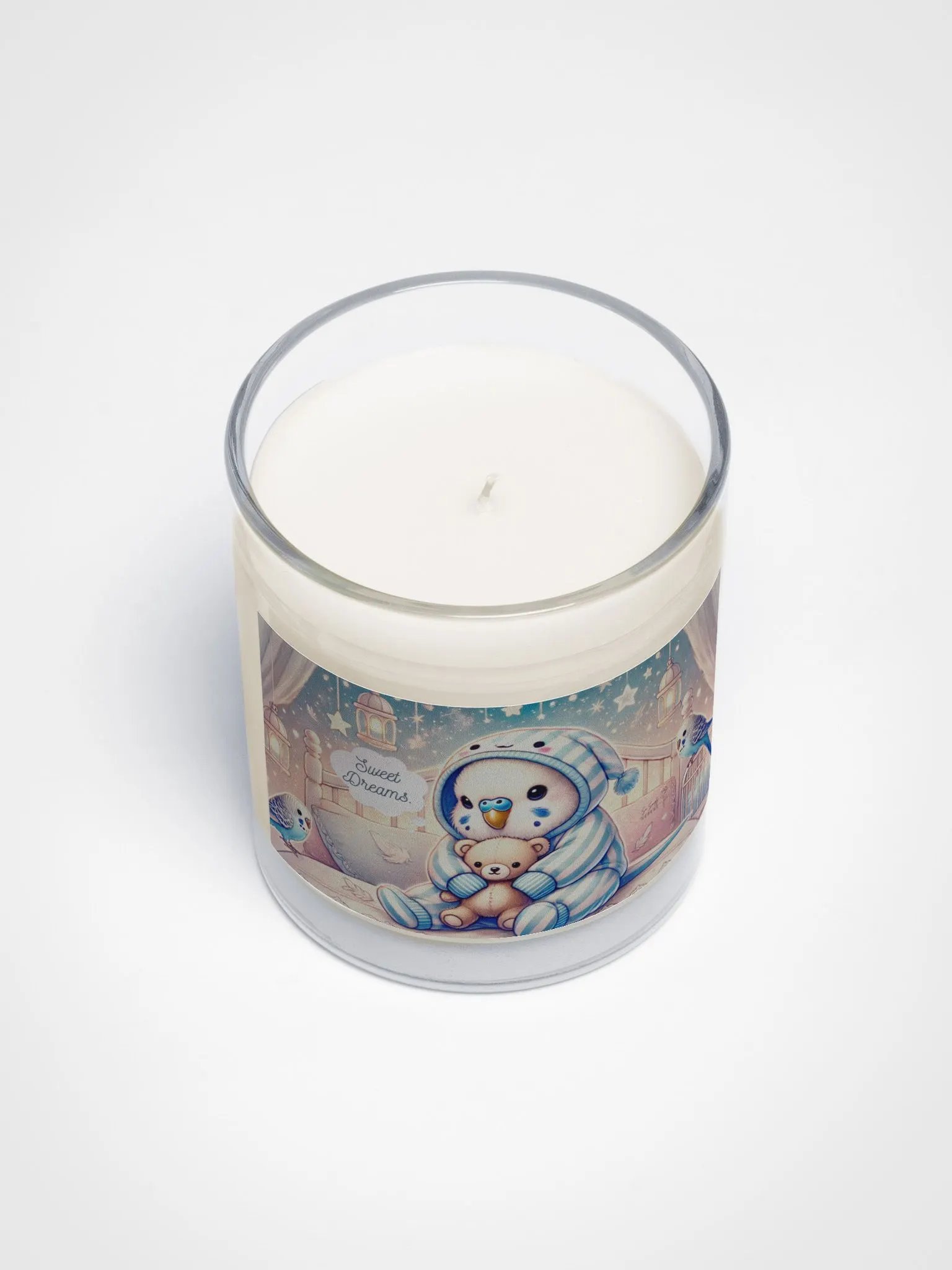 Sweet Dreams Parakeet – Soy Wax Candle in Clear Glass Jar 6 product image (3)
