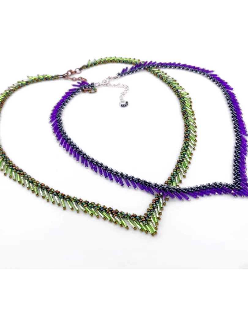 Beading Pattern - Bugle Fringe V Necklace product image (5)