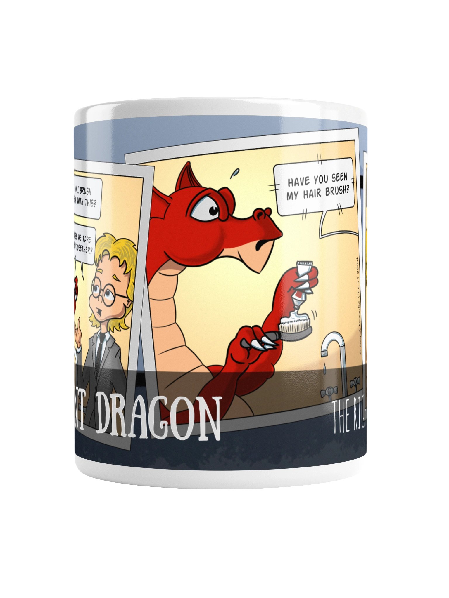 Resident Dragon Comic Right Toothbrush Three-Panel Mug product image (2)