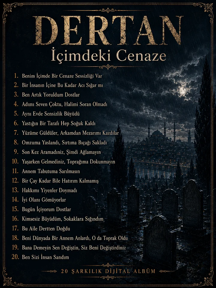 DERTAN – İçimdeki Cenaze | 20 Şarkılık Dijital Albüm product image (1)