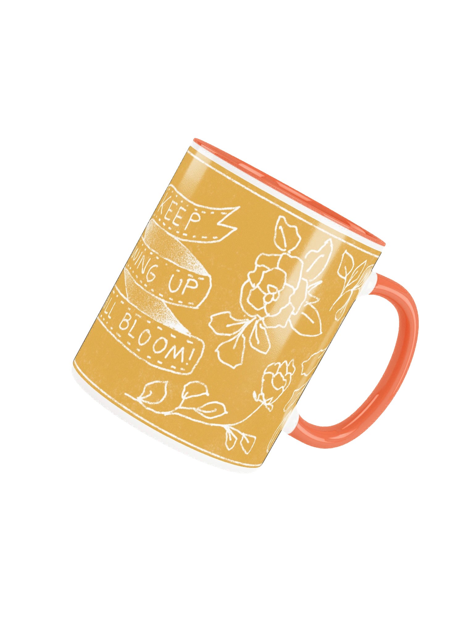 Keep Showing Up Floral Productivity Mug – Cozy Motivational Desk Illustration product image (16)