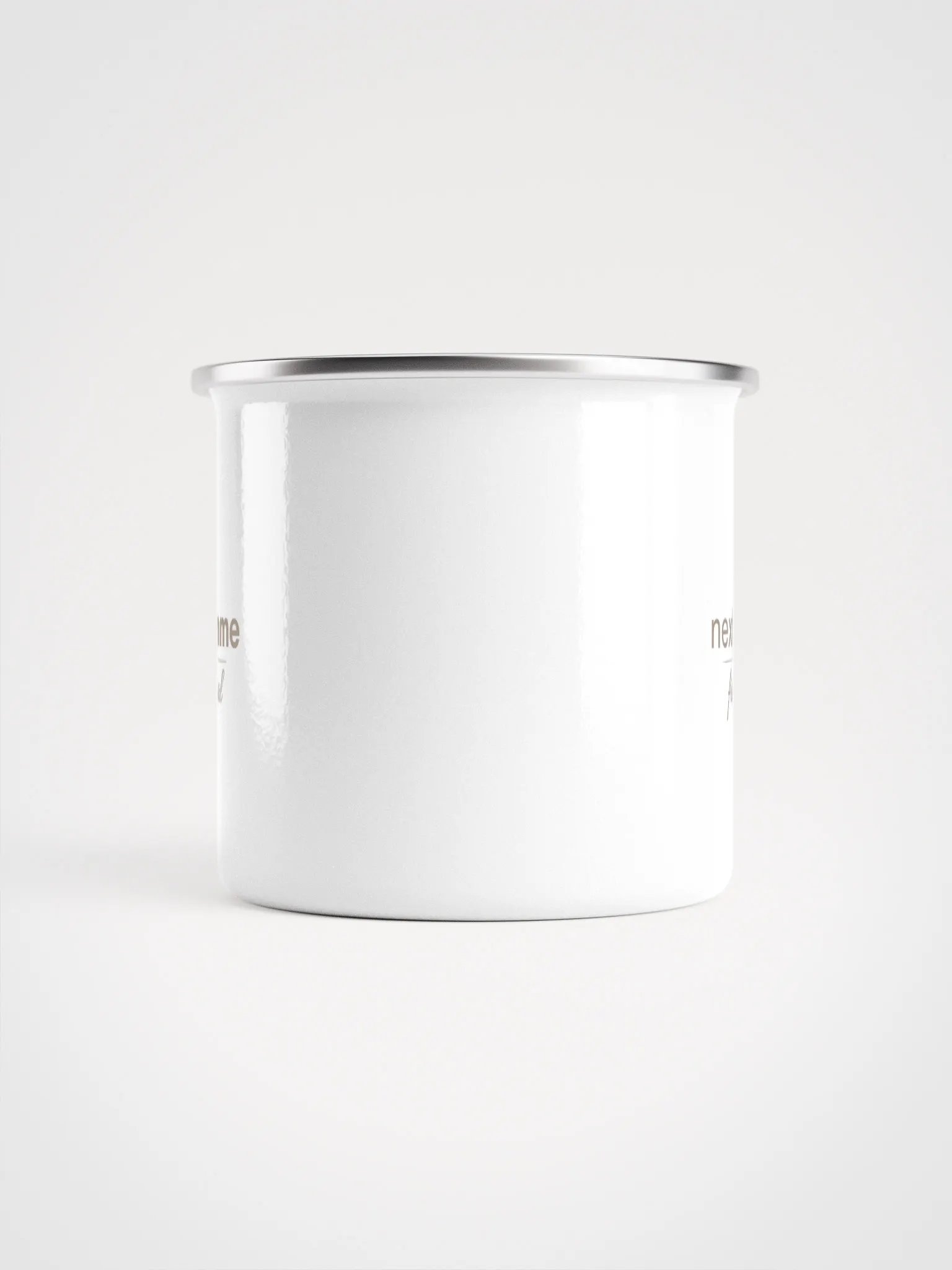 Wanderlust Enigma Enamel Mug with Taupe Logotype product image (2)