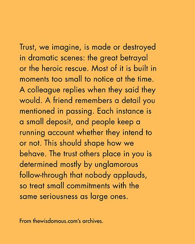 On how trust is made.